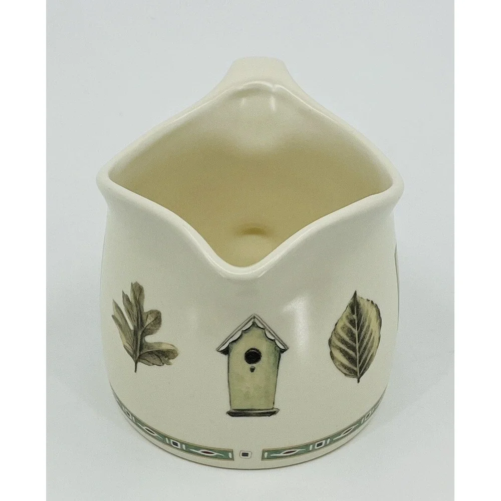 Pfaltzgraff Naturewood Ceramic Gravy Pitcher Ivory 24 oz Garden Herbs 4